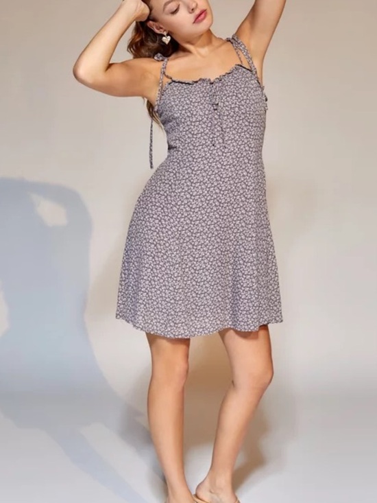 Aritzia Dresses & Skirts - Aritzia Dress Forum | Black and White Floral Tie-Shoulder Mini Sundress